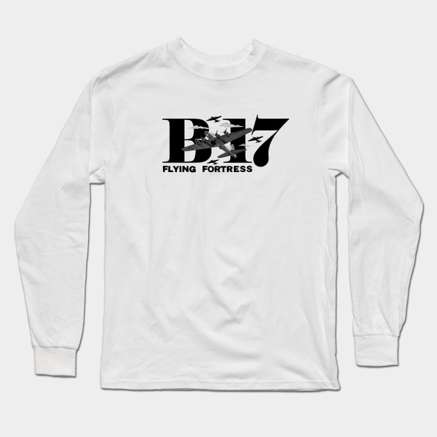 B17 Flying Fortress Long Sleeve T-Shirt by J31Designs